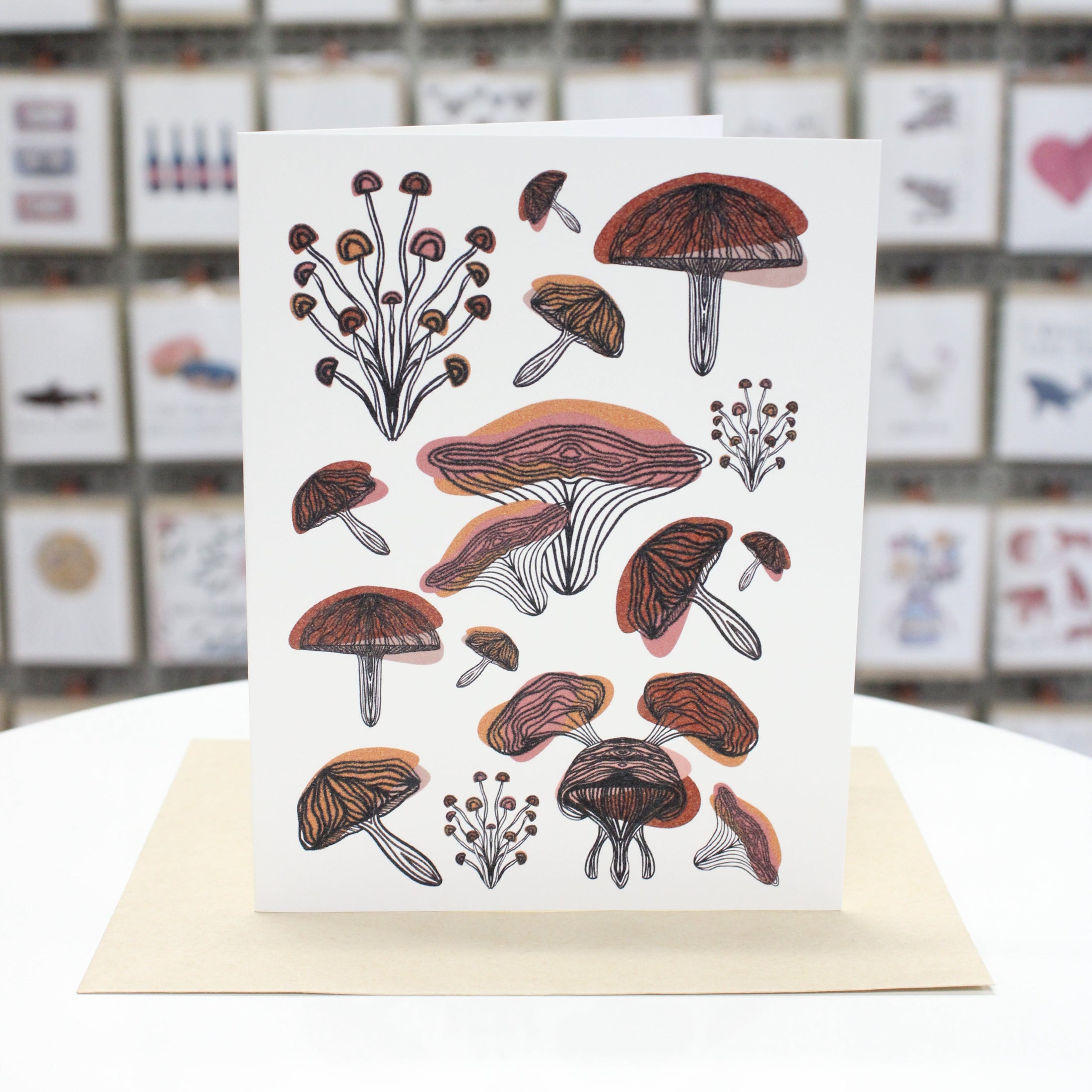 Messy Color Blocking Mushrooms | Greeting Card