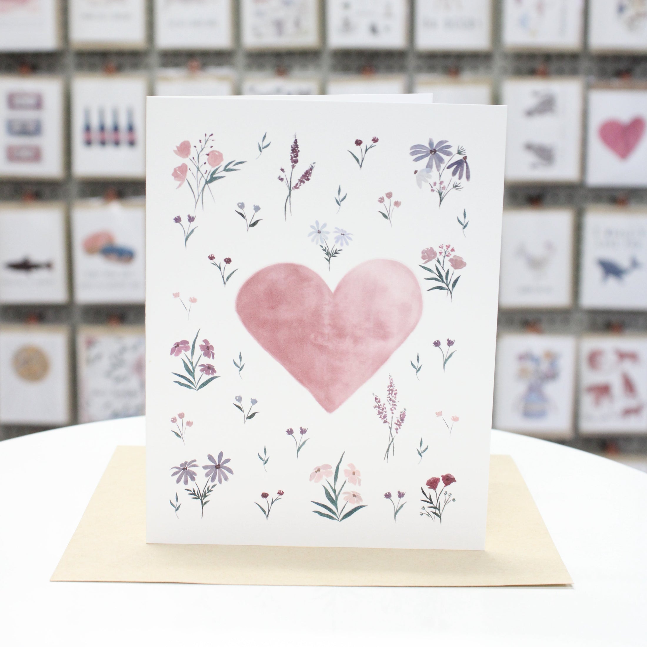 Heart with Wildflower Blooms | Greeting Card