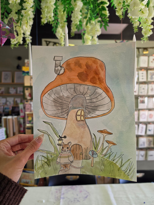 Meet and Make - Watercolor Mushroom House