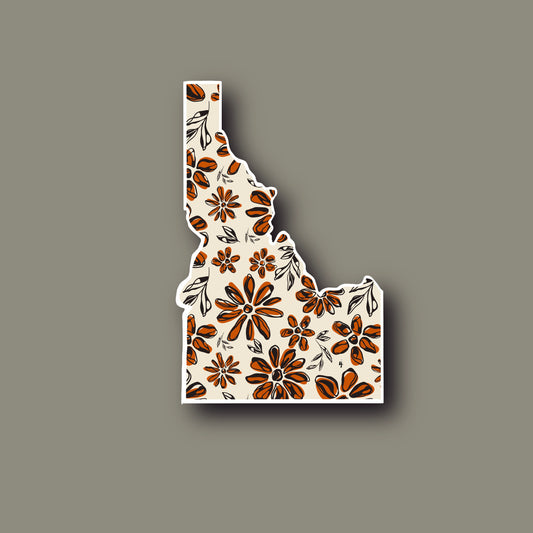 Idaho Messy Line Art Flowers Sticker image 0