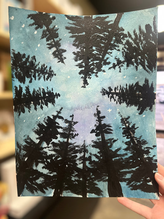 Meet and Make - Watercolor Galaxy and Trees