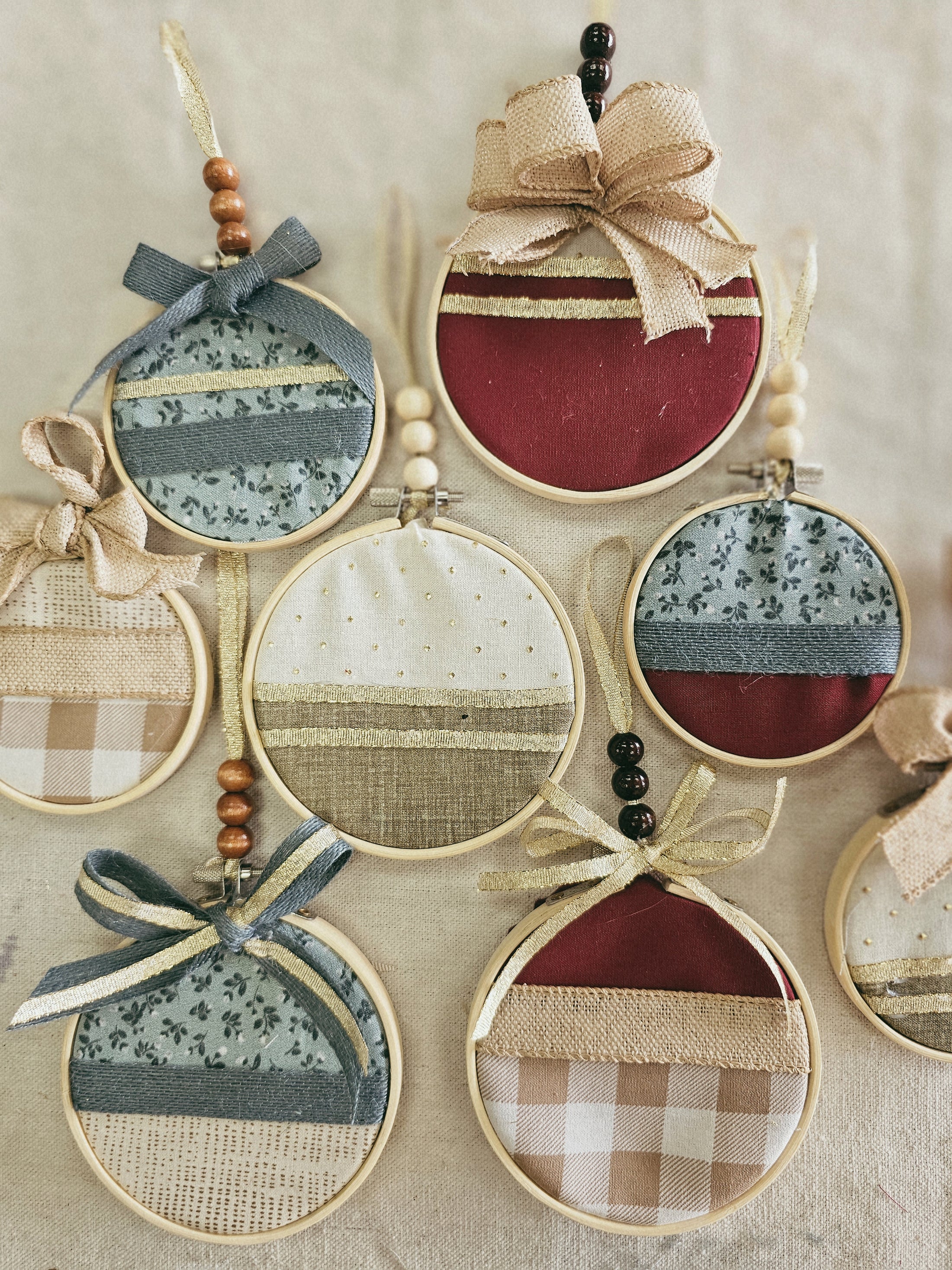 Fabric Ornaments X3