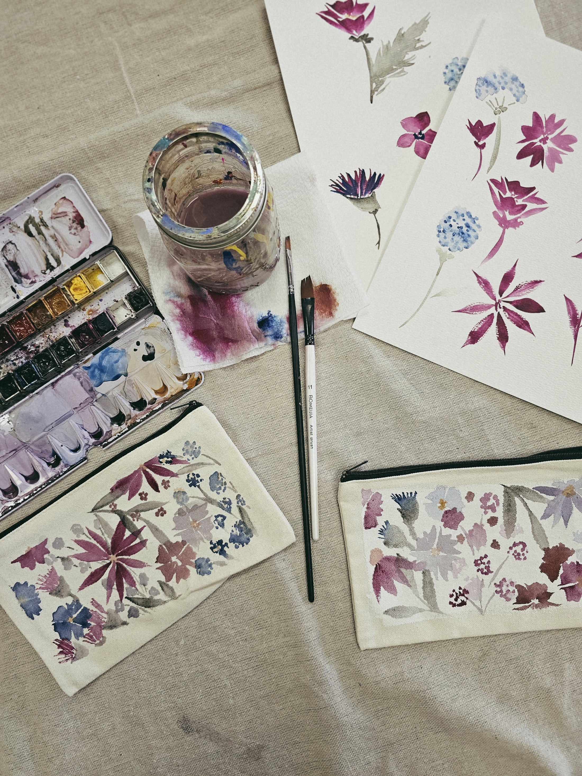 Watercolor Pencil Bag Workshop