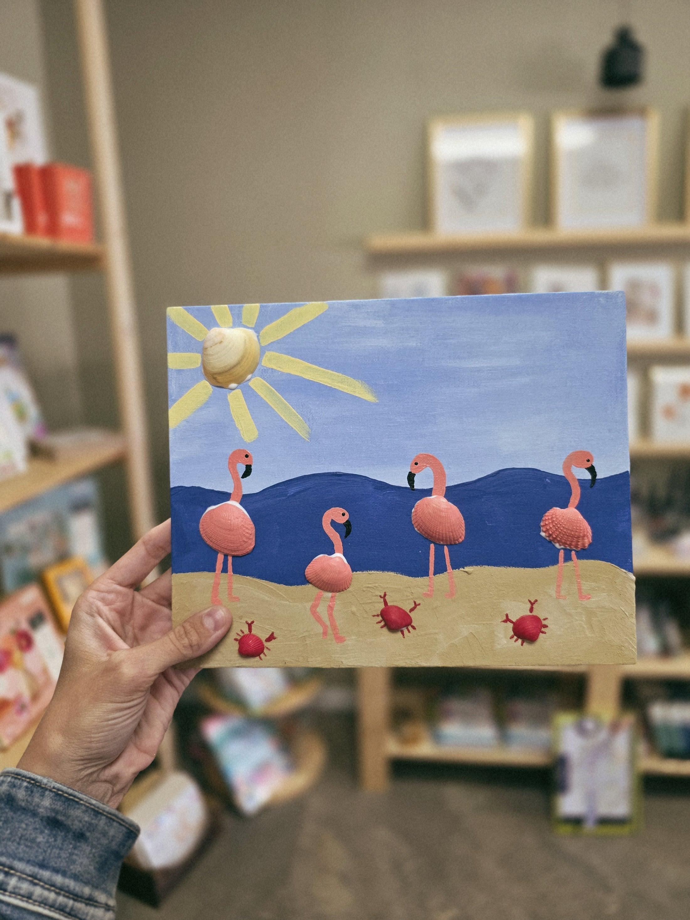 KIDS Meet and Make - Shell Flamingo Beach Scene