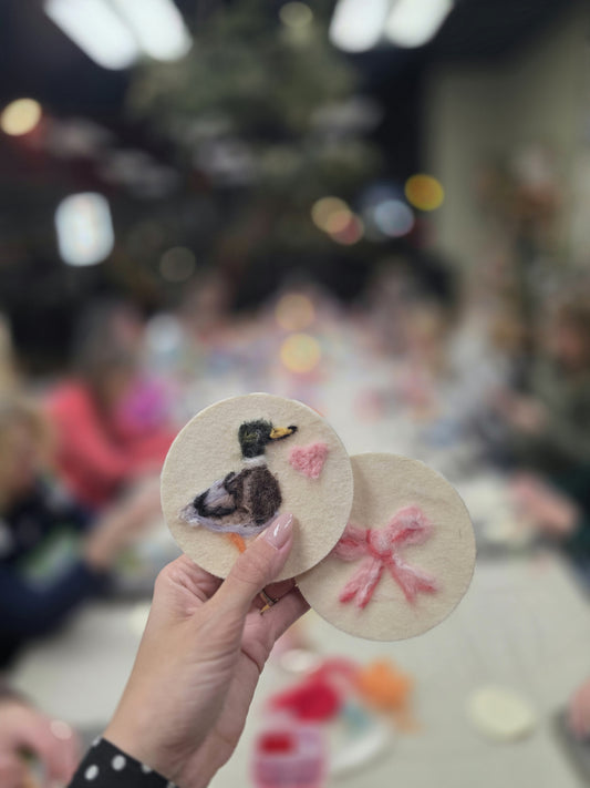 Needle Felting Coasters Workshop