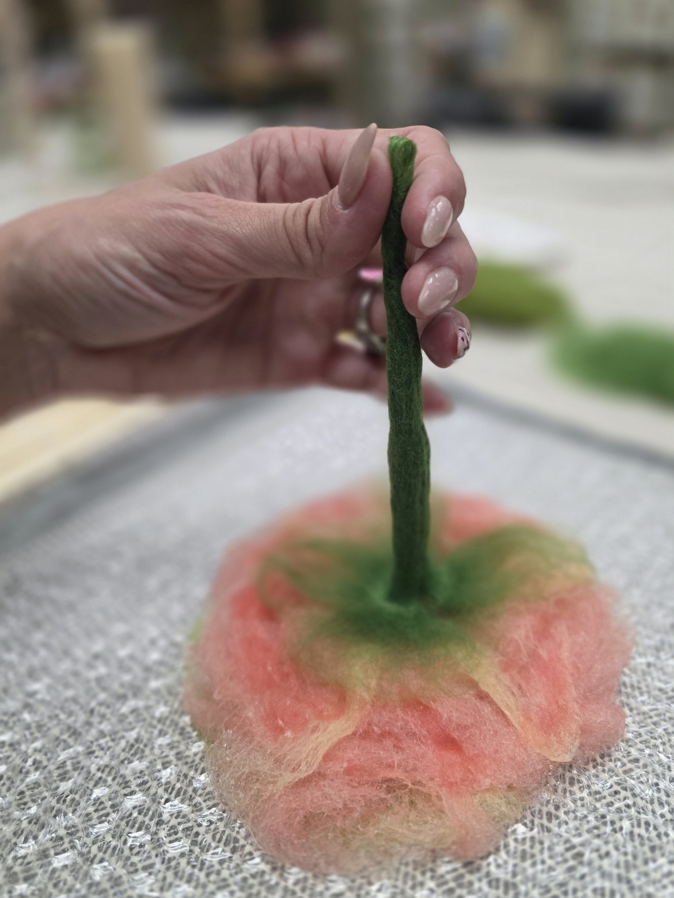 Wet Felting Flowers Workshop