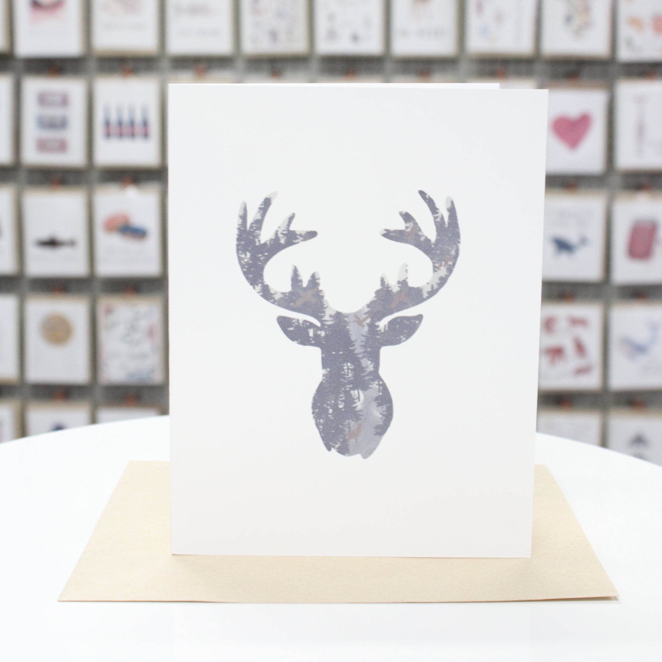 Antlers with Silhouette | Greeting Card