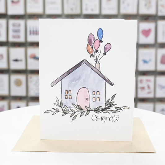 Congrats House with Balloons  | Greeting Card