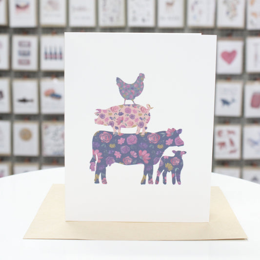 Farm Animal Stack | Greeting Card
