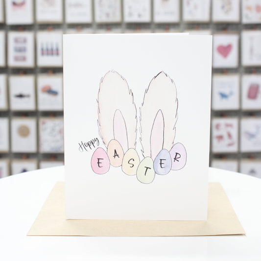 Easter Bunny Ears with Eggs | Greeting Card