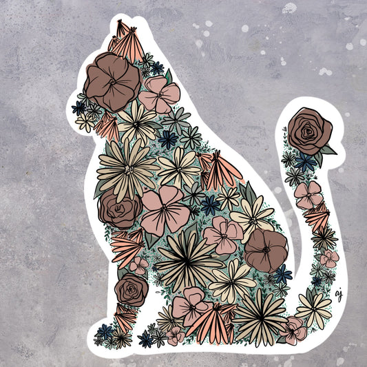 Flower Cat Sticker image 0