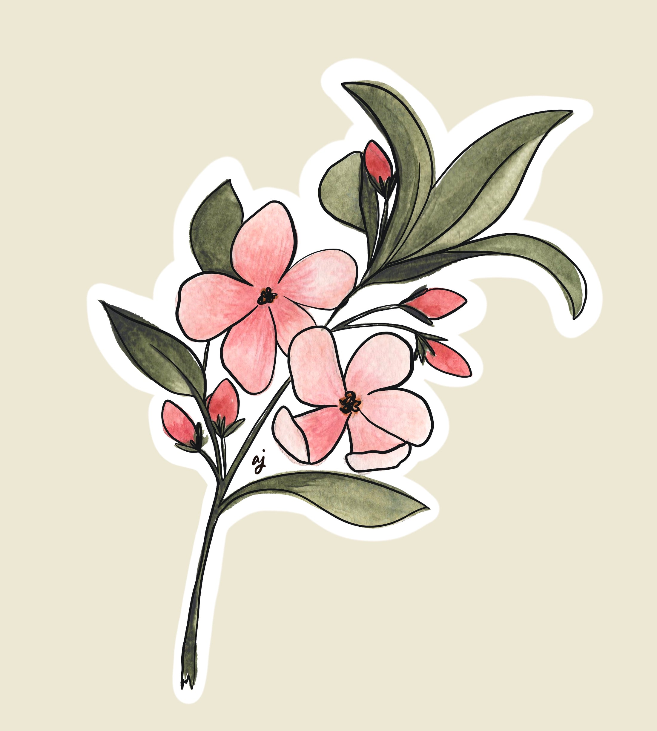 Apple Blossom Flower Sticker