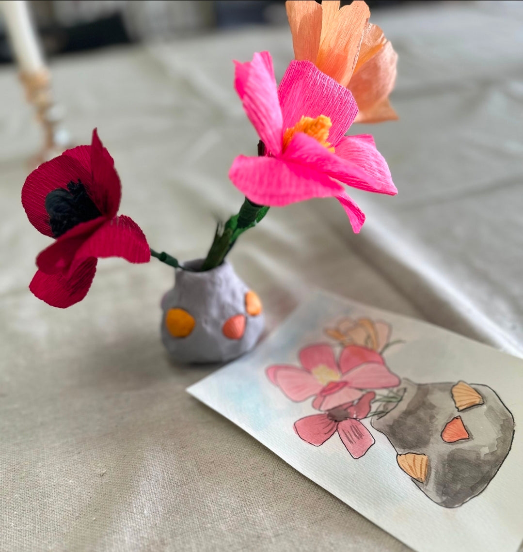 Kids Two Day Camp - Coastal Clay, Paper Flowers and Watercolor Creations